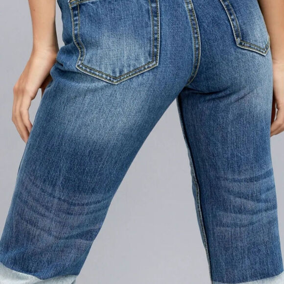 EVIDNT Los Angelos Malibu Crop Jeans Sz 30 Dip Dyed Two Toned Capri NWT Festival - Picture 5 of 15